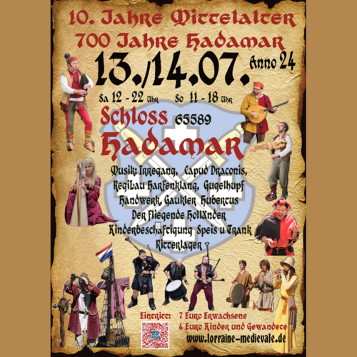 Mittelaltermarkt am 13. & 14. Juli auf dem Schlossplatz in Hadamar